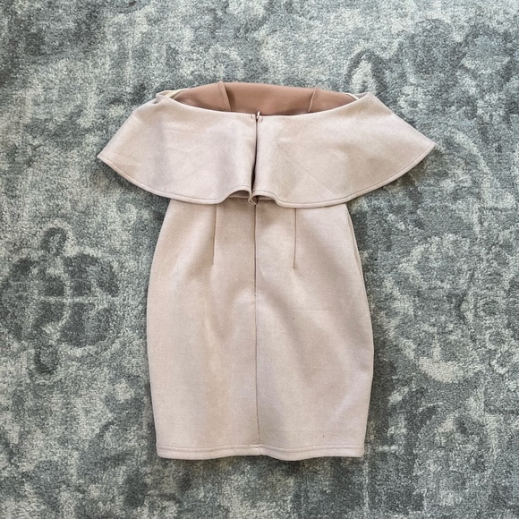 About Us Nude Ruffle Mini Dress - Picture 2 of 3